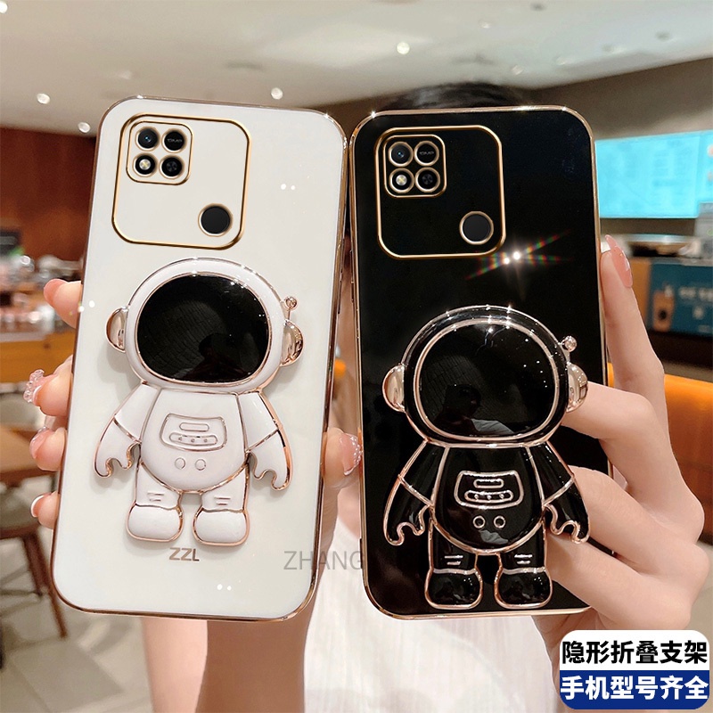 ốp lưng Redmi 10c Redmi 10 prime TPU Mạ điện 3D Phi hành gia có chân đế ốp điện thoại Redmi 10c Redmi 10 prime