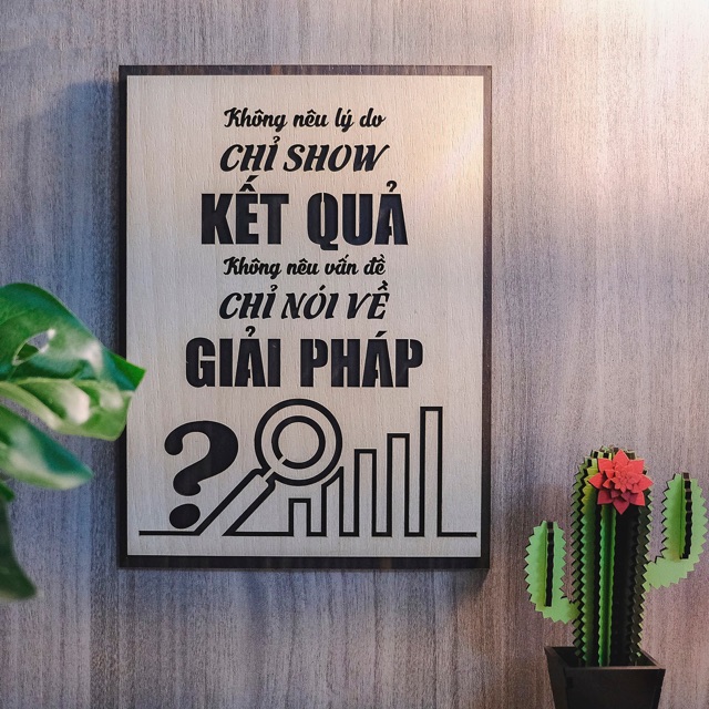 [Không nên lý do, chỉ show kết quả] Tranh treo tường Gỗ trang trí phòng tạo động lực