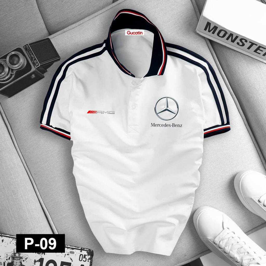 Áo phối polo có cổ xe MERCEDES - AMG ĐỎ nam nữ cao cấp, vải cá sấu Cotton xịn, chuẩn form, sang trọng, lịch lãm - GUCATI | BigBuy360 - bigbuy360.vn