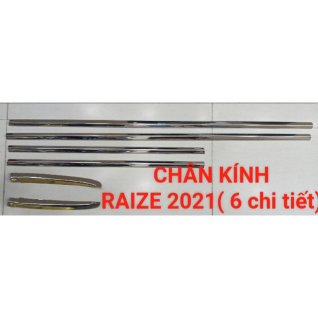 Nẹp viền cong kính , chân kính xe Toyota Raize 2021 - 2022 Inox Sáng bóng