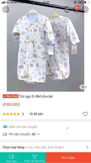 (Saleshock) Túi ngủ carter dư xịn cho bé trai/bé gái sz 0-9m