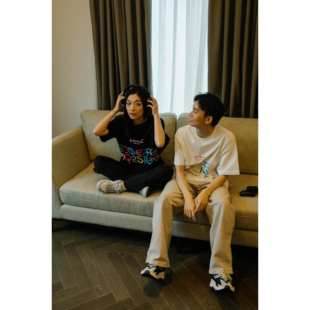 Áo thun POPPOP RAINBOW ALPHABET TEE