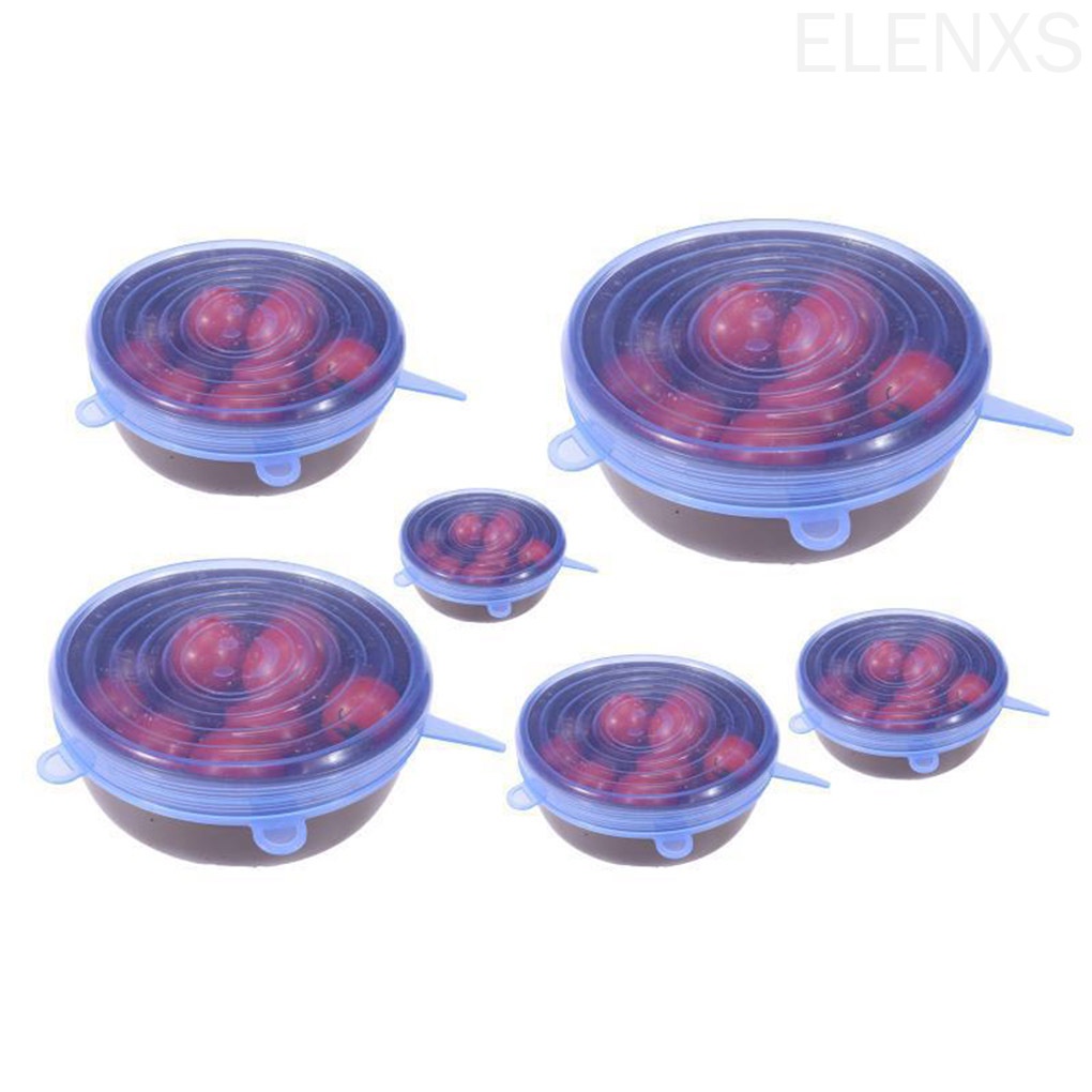 Set 6 Nắp Silicone Đậy Thực Phẩm Có Thể Tái Sử Dụng