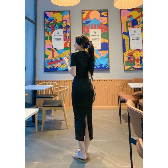 #Lyn - Đầm body có nón dáng dài xẻ sau Fom đẹp đỉnh “hình thật”