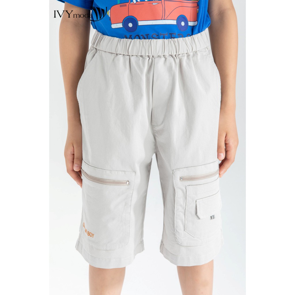 [NHẬP WABRTL5 GIẢM 10% TỐI ĐA 50K ĐH 250K ]Quần lửng khaki 2 túi bé trai IVY moda MS 21K1166