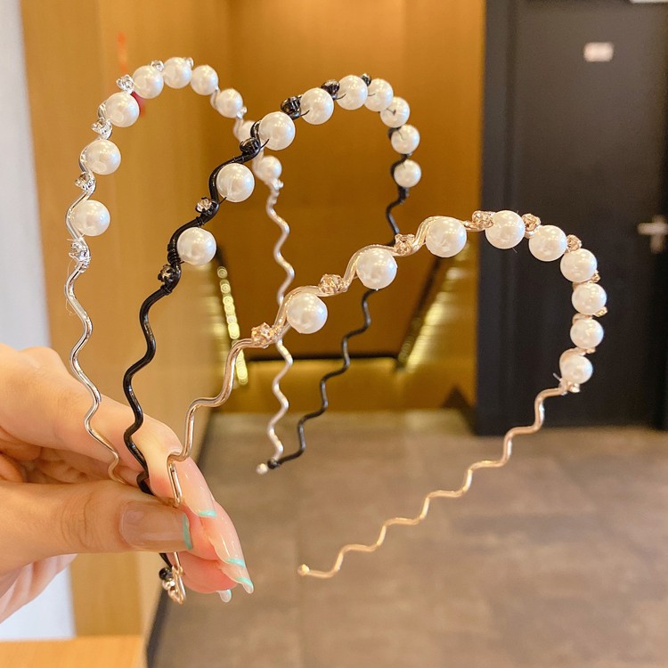 Băng đô thời trang khảm ngọc trai đơn giản phong cách Pháp thanh lịch dành cho nữ