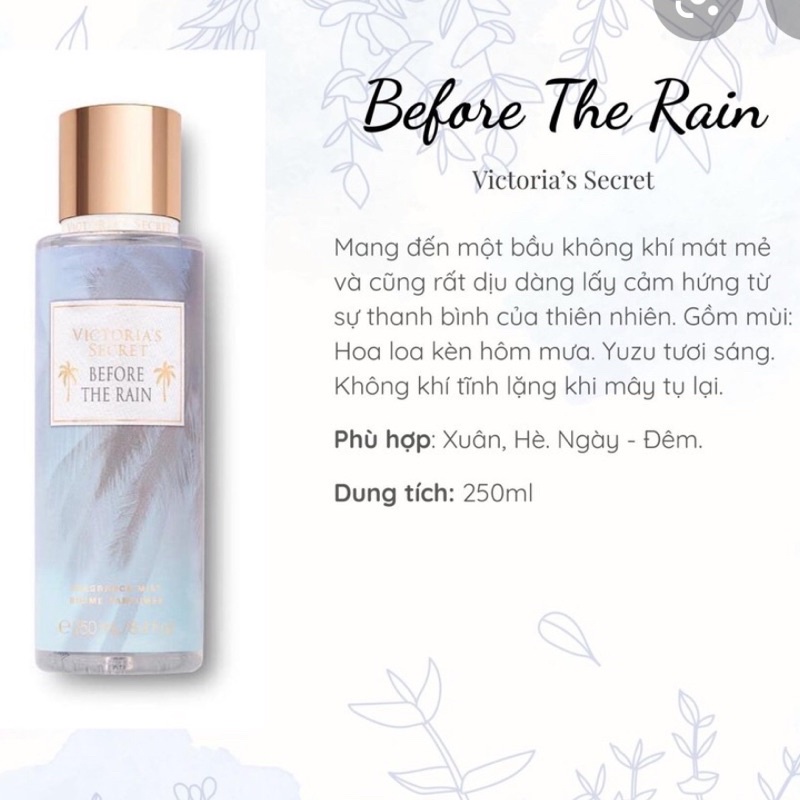 Xịt toàn thân Victoria's Secret hương nước hoa 250ml hàng Mỹ