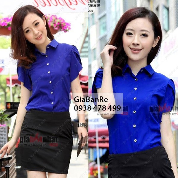 MS: 2447 - ÁO SƠ MI TAY NGẮN BÚP SEN HÀN QUỐC