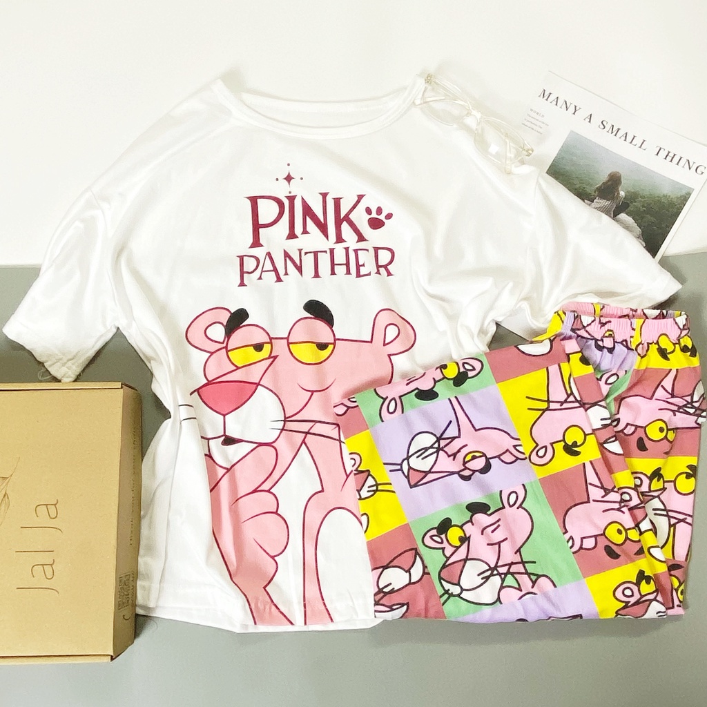 Bộ ngủ mặc nhà cộc tay quần dài đồ bộ họa tiết hoạt hình cute dễ thương chất cotton thun lạnh dáng rộng JALJA Set06 | BigBuy360 - bigbuy360.vn