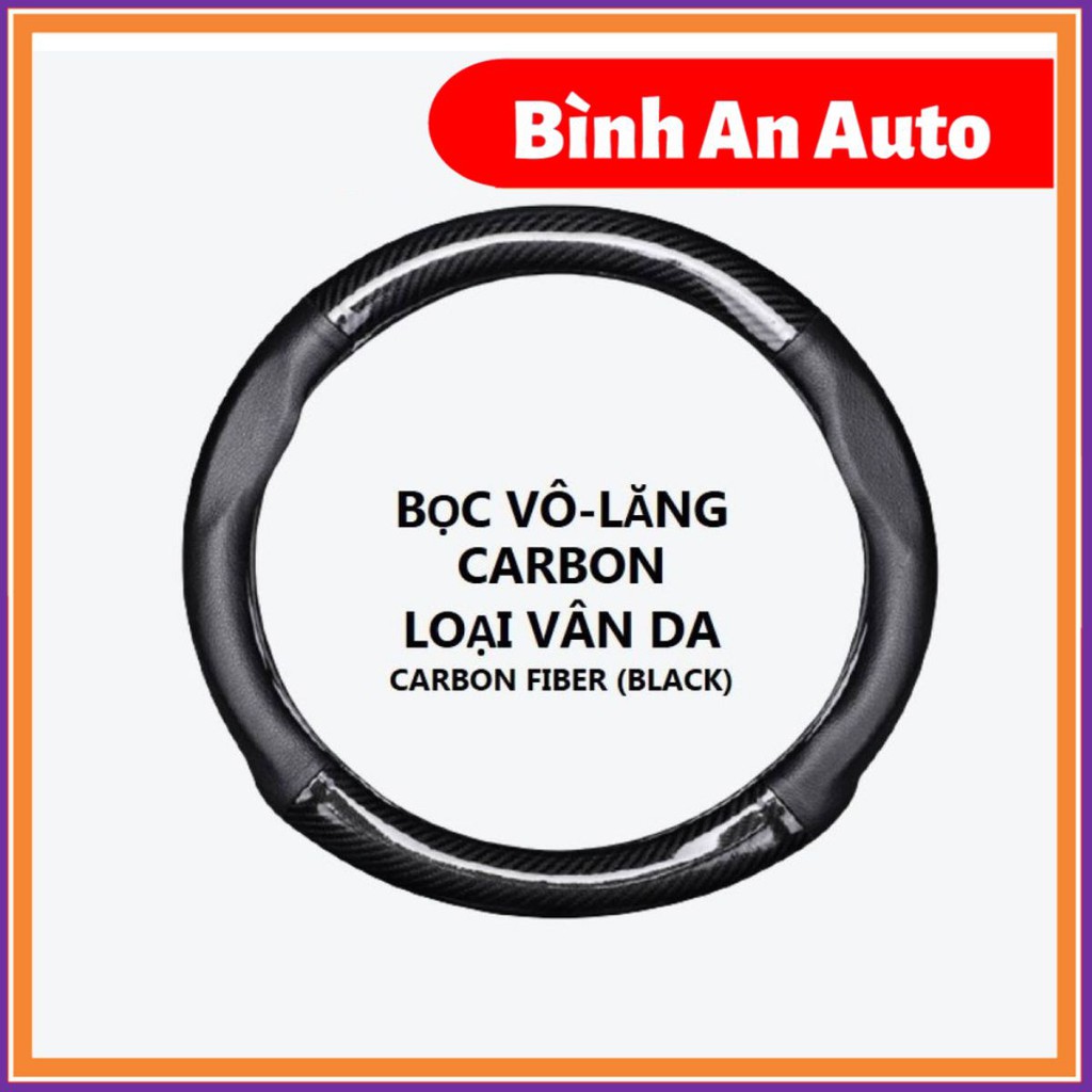 Bọc vô lăng cacbon in logo hãng size 38cm - Bình An Auto