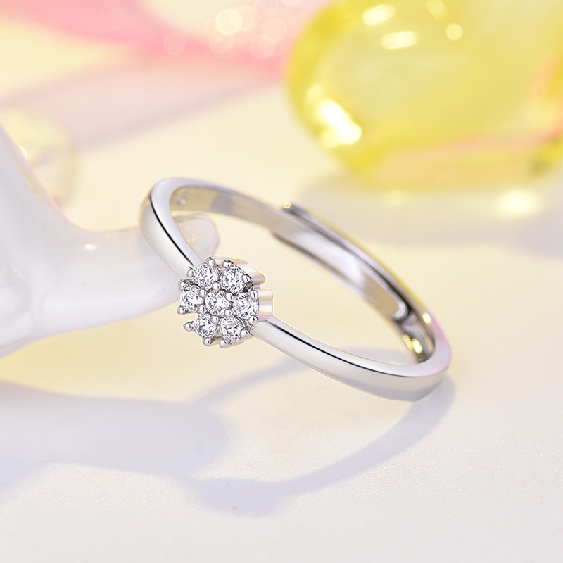 Nhẫn Hở Mạ Vàng Hồng 18K Đính Đá Zircon Có Thể Điều Chỉnh