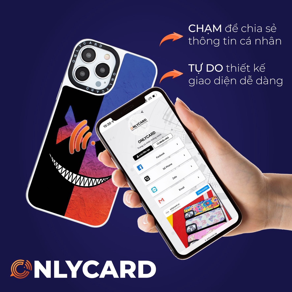 Ốp lưng thông minh ONLYCASE_SMILE_30 Onlycard /Dành cho các dòng IPhone 7/7plus/8/8plus/x/xr/xs/11/12/13/pro/promax