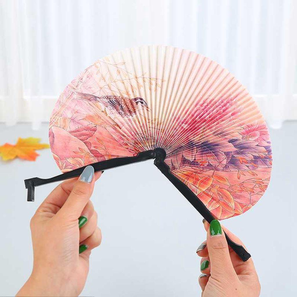 JARRED Set 5 Quạt Xếp Giấy Nhiều Màu Phong Cách Trung Hoa
