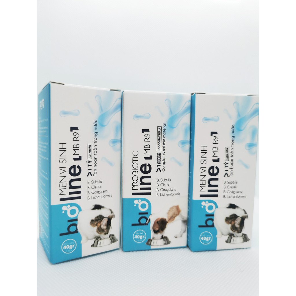 Combo 2 hũ men vi sinh BIOLINE MBR9 40g hỗ trợ tiêu hóa,kích thích thèm ăn, khử mùi hôi phân dành cho chó mèo mọi tuổi