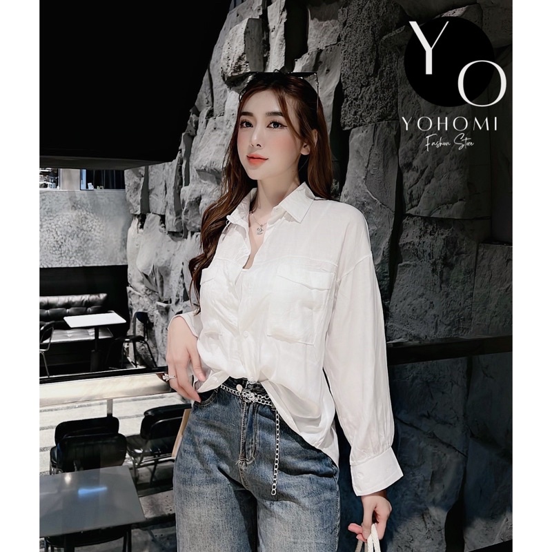 Áo sơ mi đũi lạnh hai túi form dưới 62kg