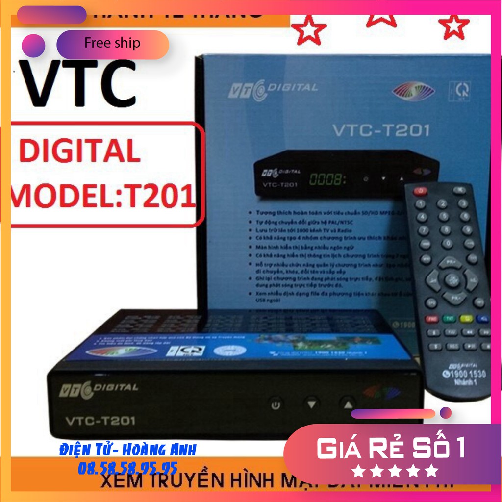 Đầu thu kỹ thuật số DVD -T2. VTC T201- giá tốt