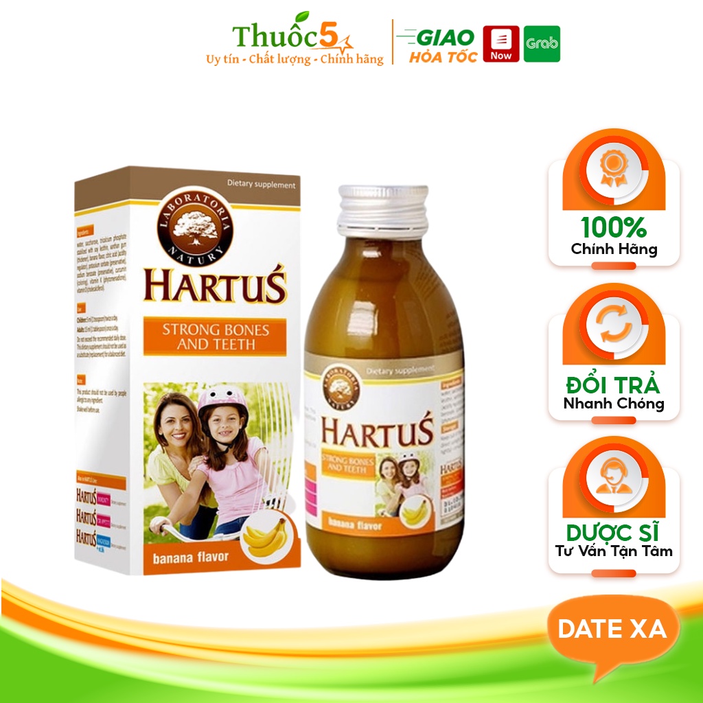 Canxi Hartus dòng Canxi Hartus Strong Bones and Teeth bổ sung vitamin D3, vitamin K, hấp thụ Canxi tối đa