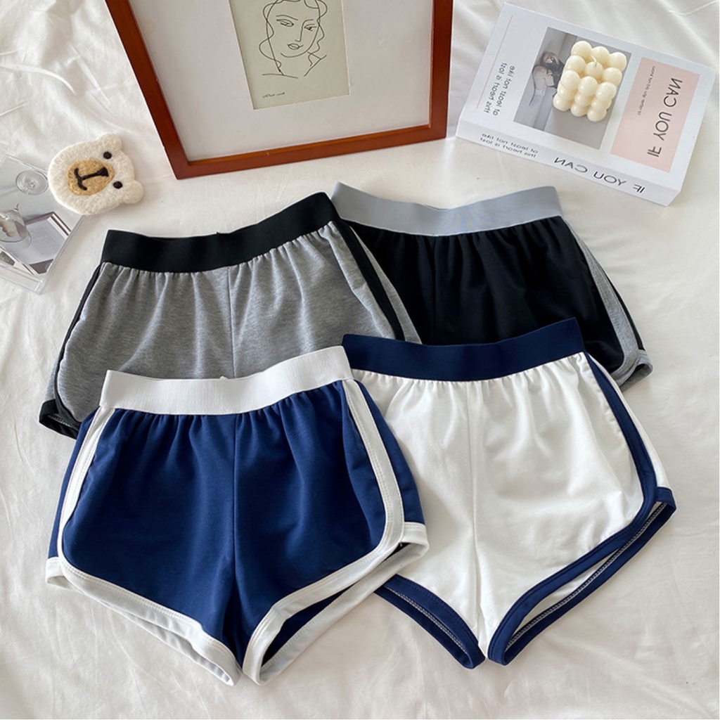 Quần Short Thể Thao Lưng Cao Ống Rộng Thời Trang Xuân Hè Hàng Mới Cho Nữ