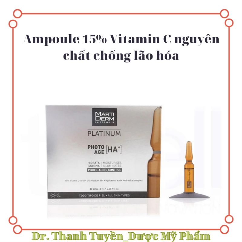 Ampoules 15% Vitamin C Nguyên Chất Chống Lão Hóa - MartiDerm Platinum Photo Age HA+
