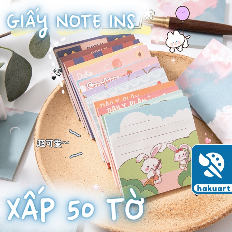 Giấy Note Ghi Chú INS Cute Vịt, Thỏ, Nhật Bản, Biển, To Do List, Daily Plan - Văn Phòng Phẩm Haku
