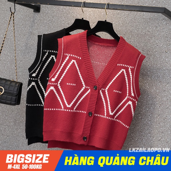 BIGSIZE Nữ (45-100kg) Áo sweater nữ len dệt kim gile cardigan form rộng Cỡ Lớn Thời Trang Mùa Thu Mới Cho Nữ - Phong cách Hàn Quốc ulzzang - quảng châu cao cấp - cho người mập béo 45-100kg