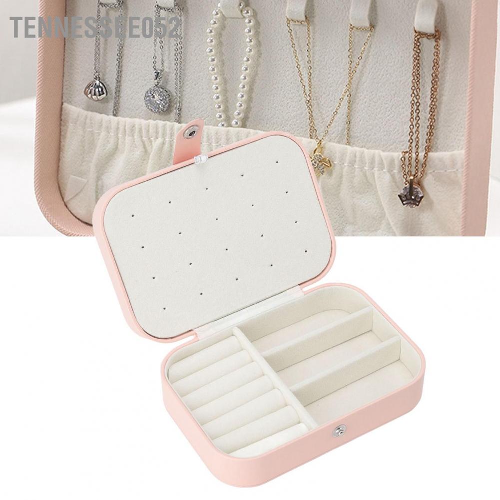 Hộp đựng trang sức đa năng chất liệu da pu màu hồng kèm khóa có thể điều chỉnh tiện lợi