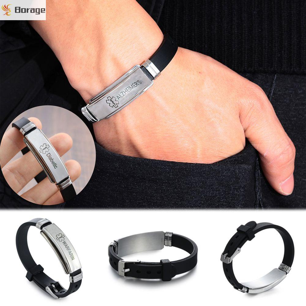Vòng Tay Silicone Phối Thép Không Gỉ Thiết Kế Đơn Giản 16 Kiểu Dáng Lựa Chọn