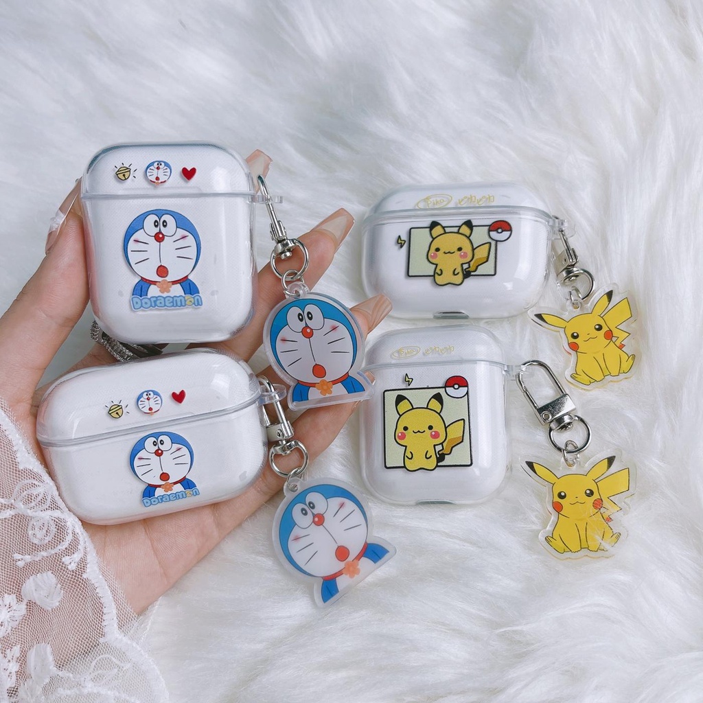 Vỏ Bảo Vệ Hộp Sạc Tai Nghe Bluetooth Không Dây AirPods 1/2/3/Pro 2021 inPods i12 Trong Suốt Thời Trang