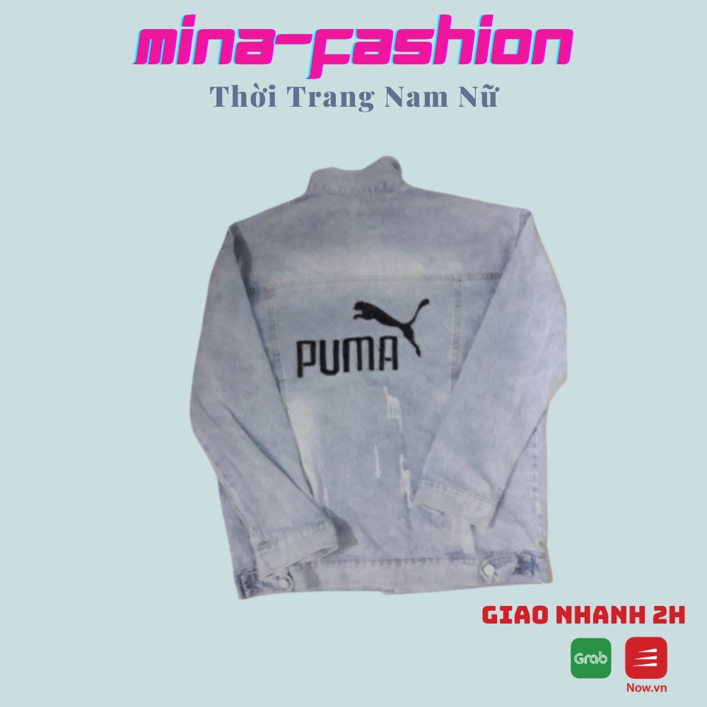 [HCM]*Free Ship 99k* -- Sales Áo Khoác Jean Màu Xanh Dành Cho Nam AKJ Puma<----- Mina-Fashion ẢNH THẬT