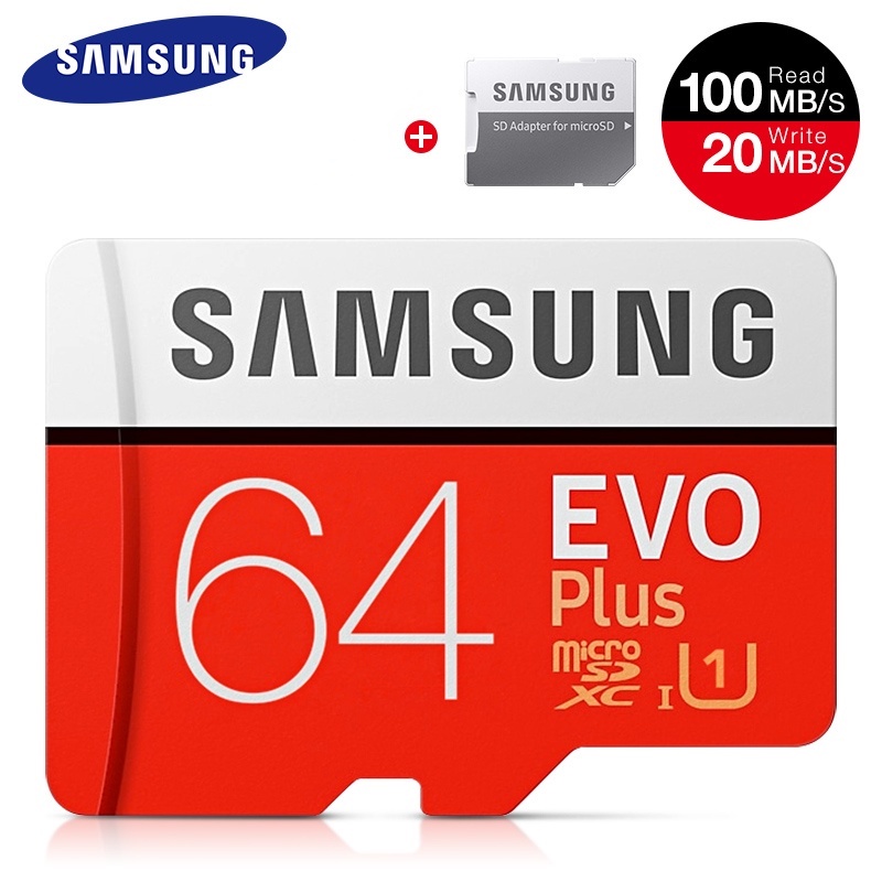 SAMSUNG Thẻ Nhớ Micro SD 512GB 256GB 128GB 64GB 32GB SDHC SDXC Grade EVO + Class 10 C10 UHS TF Mới