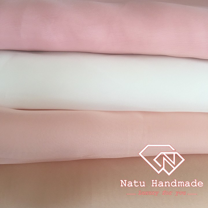 - Vải làm hoa cài áo - Vải voan Hàn cao cấp tơ organza - 1m