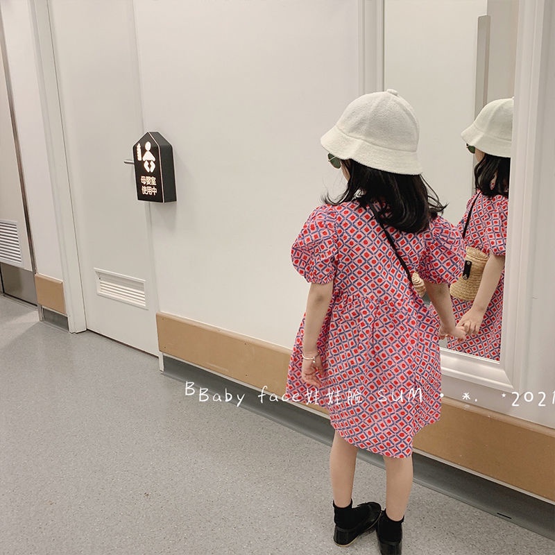 Đầm Công Chúa Dáng Rộng Tay Phồng In Hoa Kiểu Retro Hàn Quốc Thời Trang Mùa Hè Cho Bé Gái Dễ Phối Đồ