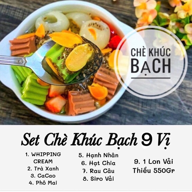 SET CHÈ KHÚC BẠCH 15 chén 750Gr ( LÀM TỪ GELATIN)