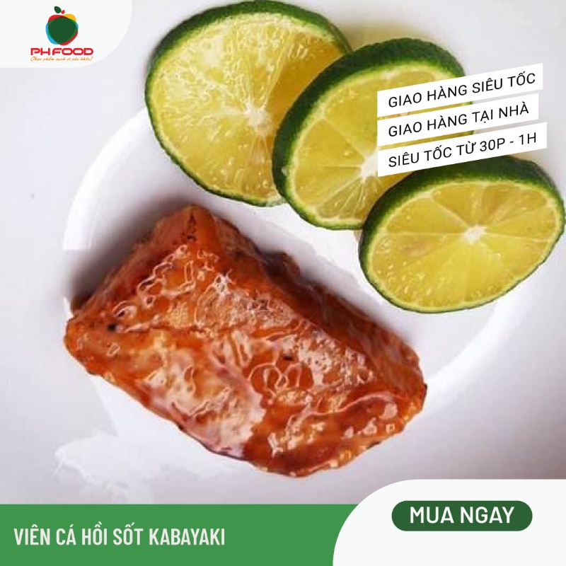 - Viên Cá Hồi Sốt Kabayaki - Khay 6 Viên