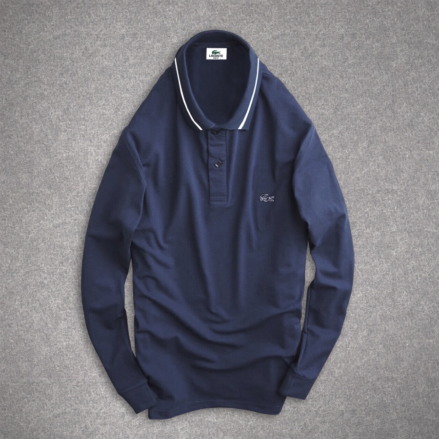 Áo POLO dài tay nam, áo thu đông chất liệu cotton, Logo thêu sắc nét VNXKco giãn thoải mái, giữ nhiệt,năng động
