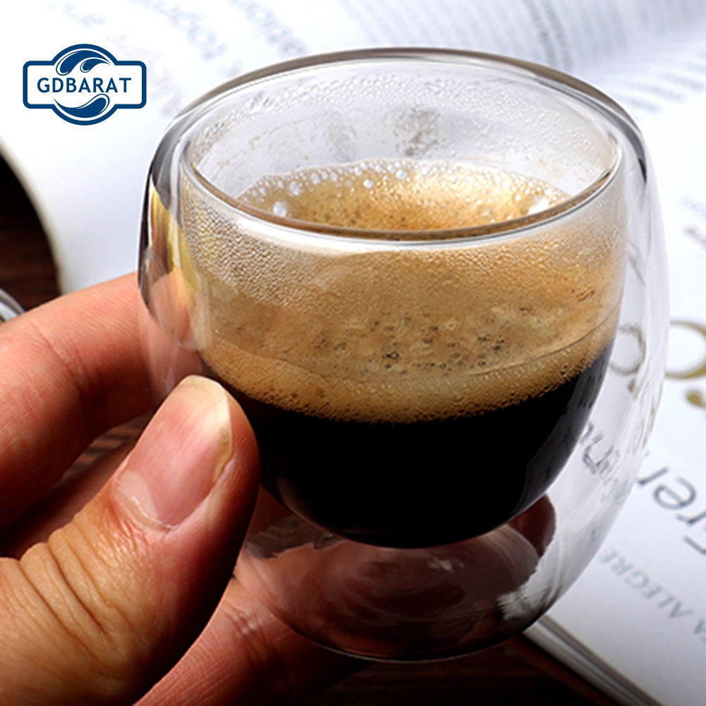 Set 6 Cốc Thủy Tinh Hai Lớp Cách Nhiệt 80ml