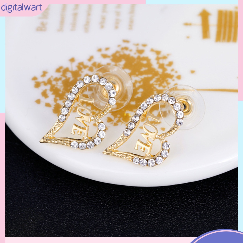 Bộ trang sức hợp kim hình trái tim đính đá thời trang sang trọng dành cho nữ