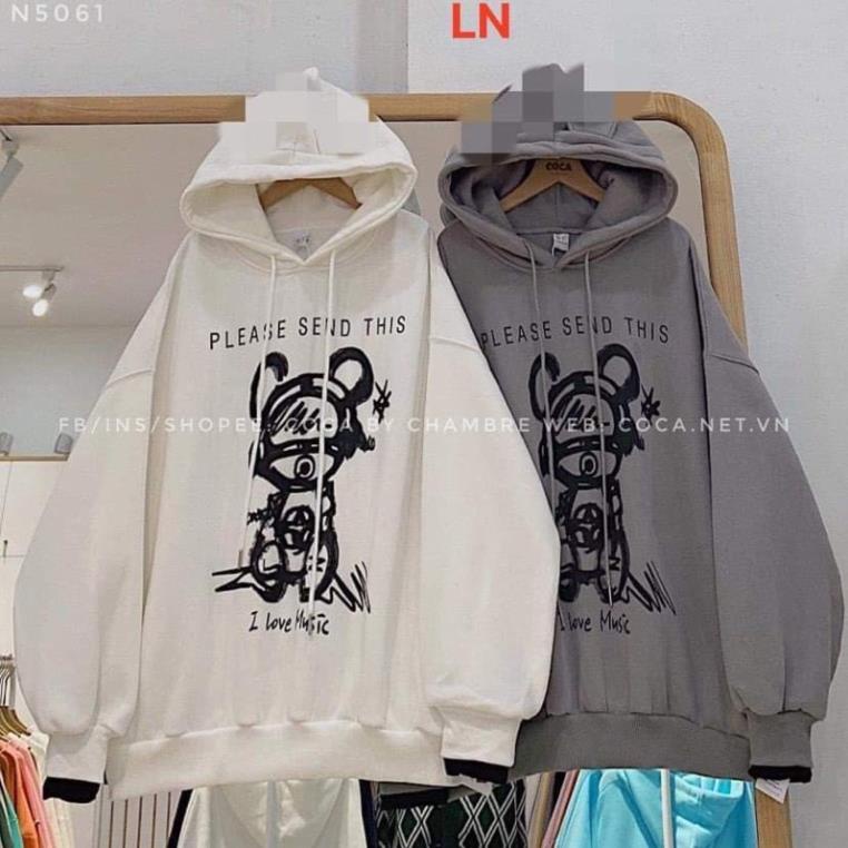 Áo hoodie nỉ mũ đẹp chuột PLEASE SEND