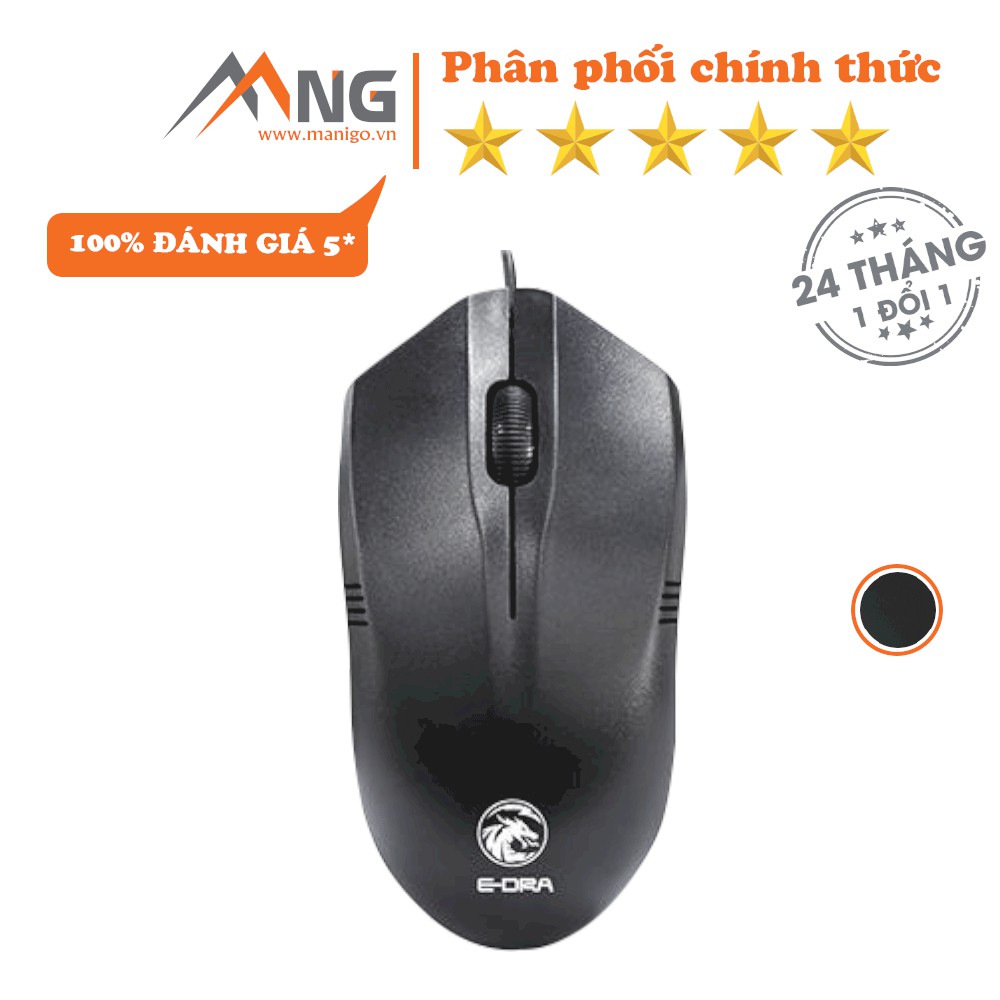 Chuột Máy Tính E-DRA EM601 Dành Cho Văn Phòng, PC, Dàn Games Có Dây Bảo hành 12 tháng