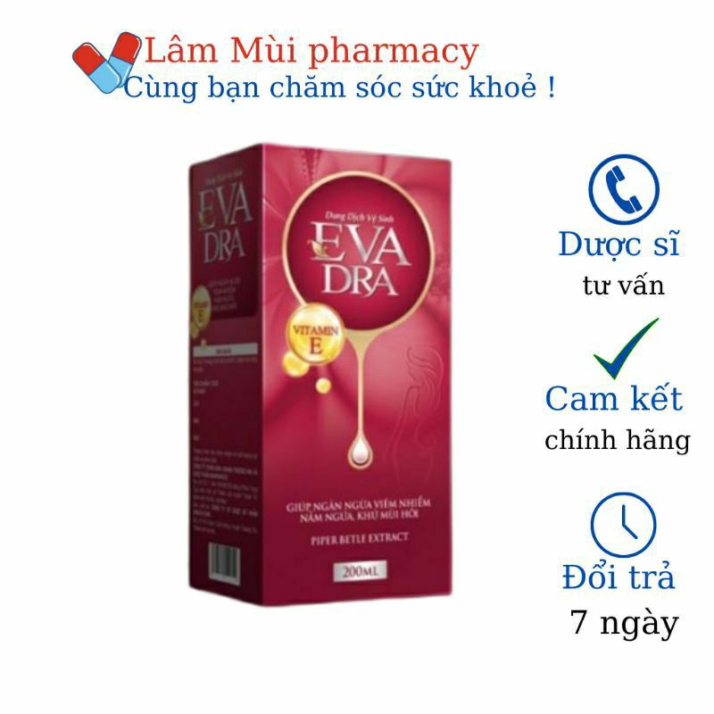 (CHÍNH HÃNG)Dung dịch vệ sinh Eva Dra cứu tinh của nấm phụ khoa+ ngứa phụ khoa+ hôi vùng kín lammuipharmacy