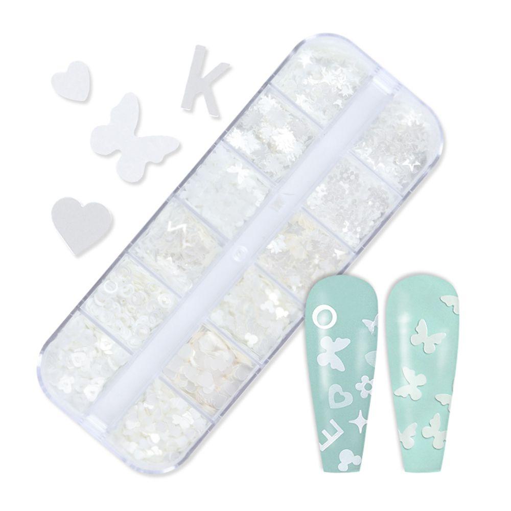 Hộp Kim Tuyến 12 Ngăn In Chữ Trang Trí Móng Nghệ Thuật DIY