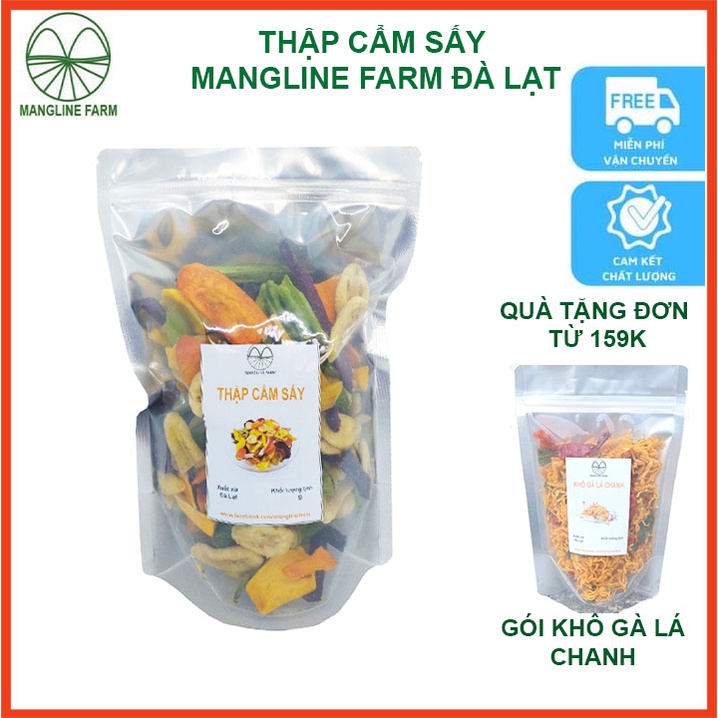 Rau củ quả sấy thập cẩm Mangline Farm Đặc Sản Đà Lạt 1kg món ăn vặt nhiều hương vị ăn là ghiền