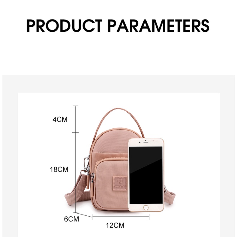 Túi Đeo Chéo Vai Vải Canvas Nylon Cỡ Nhỏ Thời Trang Cho Nữ