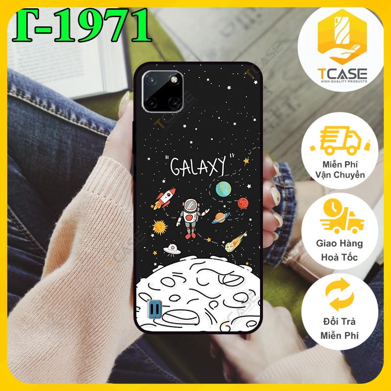 Ốp lưng nhám chống sốc dành cho Realme C21Y, C25Y in hình Galaxy