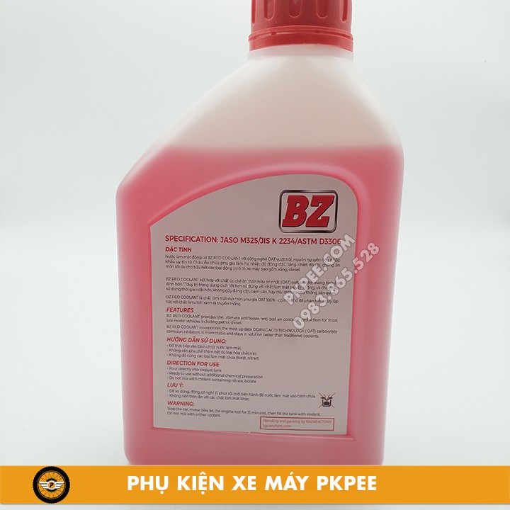 Nước Làm Mát Động Cơ BZ Coolant 1 Lít Sử Dụng Được Nhiều Loại Xe