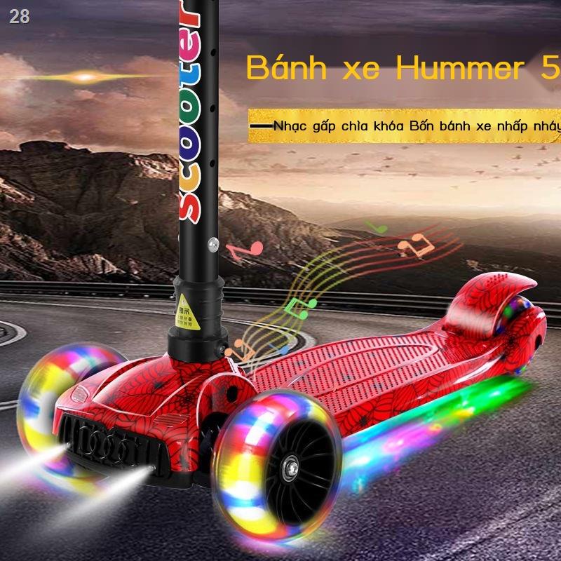 【2022】Xe trượt Scooter trẻ em 1-3-6-12 tuổi bé trai và gái yo-yo bánh rộng cho người mới bắt đầu tay ga đơn bốn flash