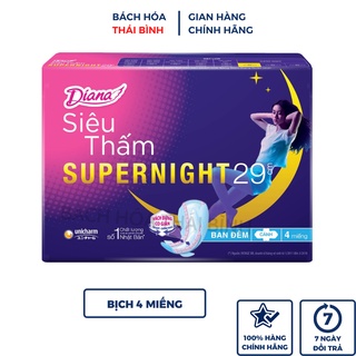 Băng vệ sinh ban đêm Diana Super Night chống tràn 29cm, 35cm