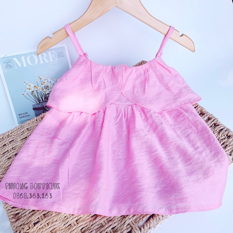 Áo 2 dây cho bé gái chất đũi xước Royal Kids