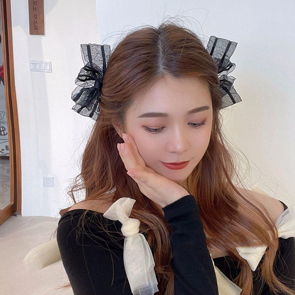Kẹp Tóc Hình Nơ Bằng Hợp Kim Phong Cách Hàn Quốc Ngọt Ngào Đơn Giản Cho Nữ