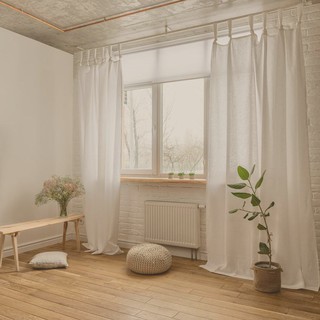 Rèm vải canvas mỏng độc đáo phong cách vintage